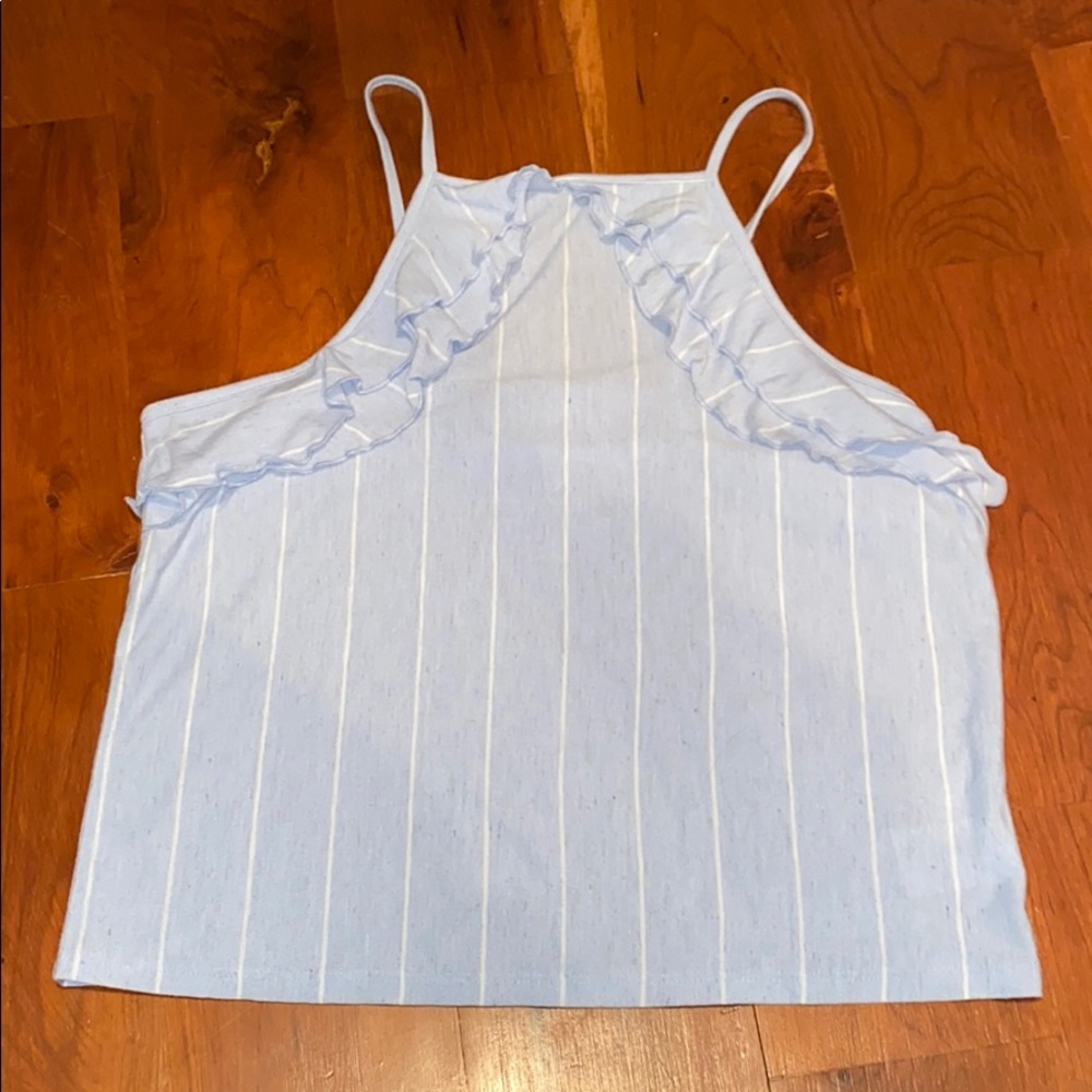 Blue Ruffle American Eagle Top
